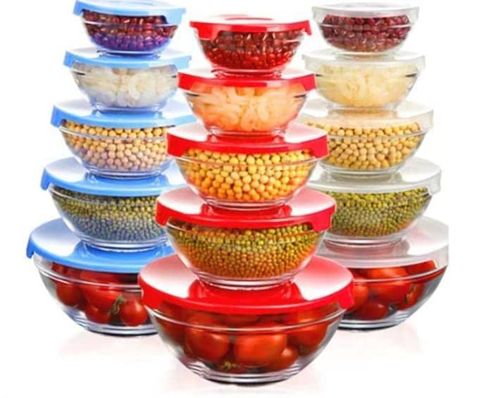 Transparent Glass Storage Bowl Set