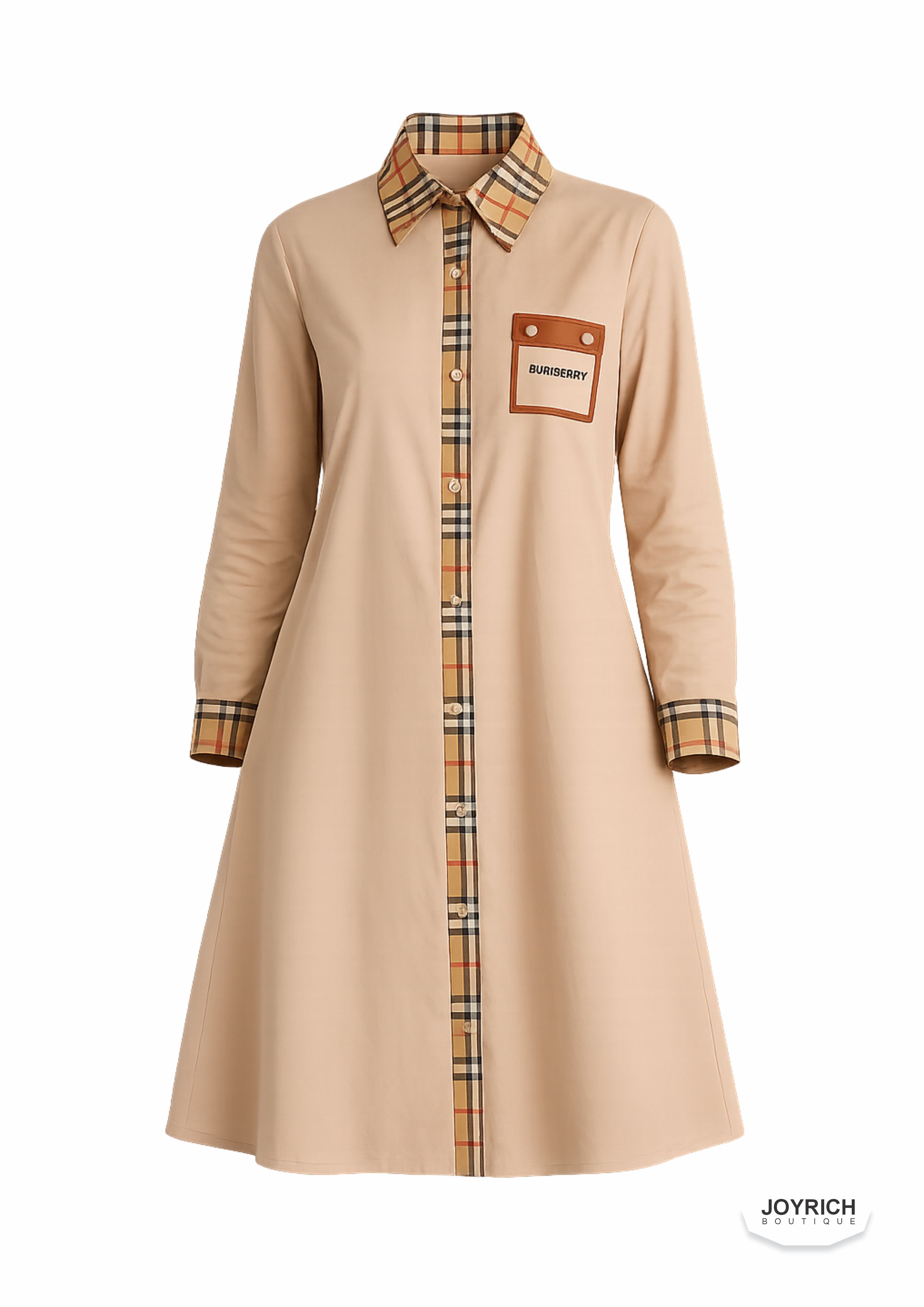 Ladies Burberry-inspired Shirt Dress